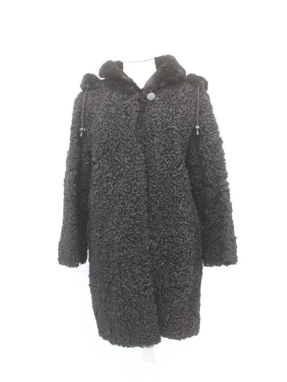 Scrap Item: Black Curly Lamb & Rabbit Fur Coat Jacket Size N/A Arts  Crafts